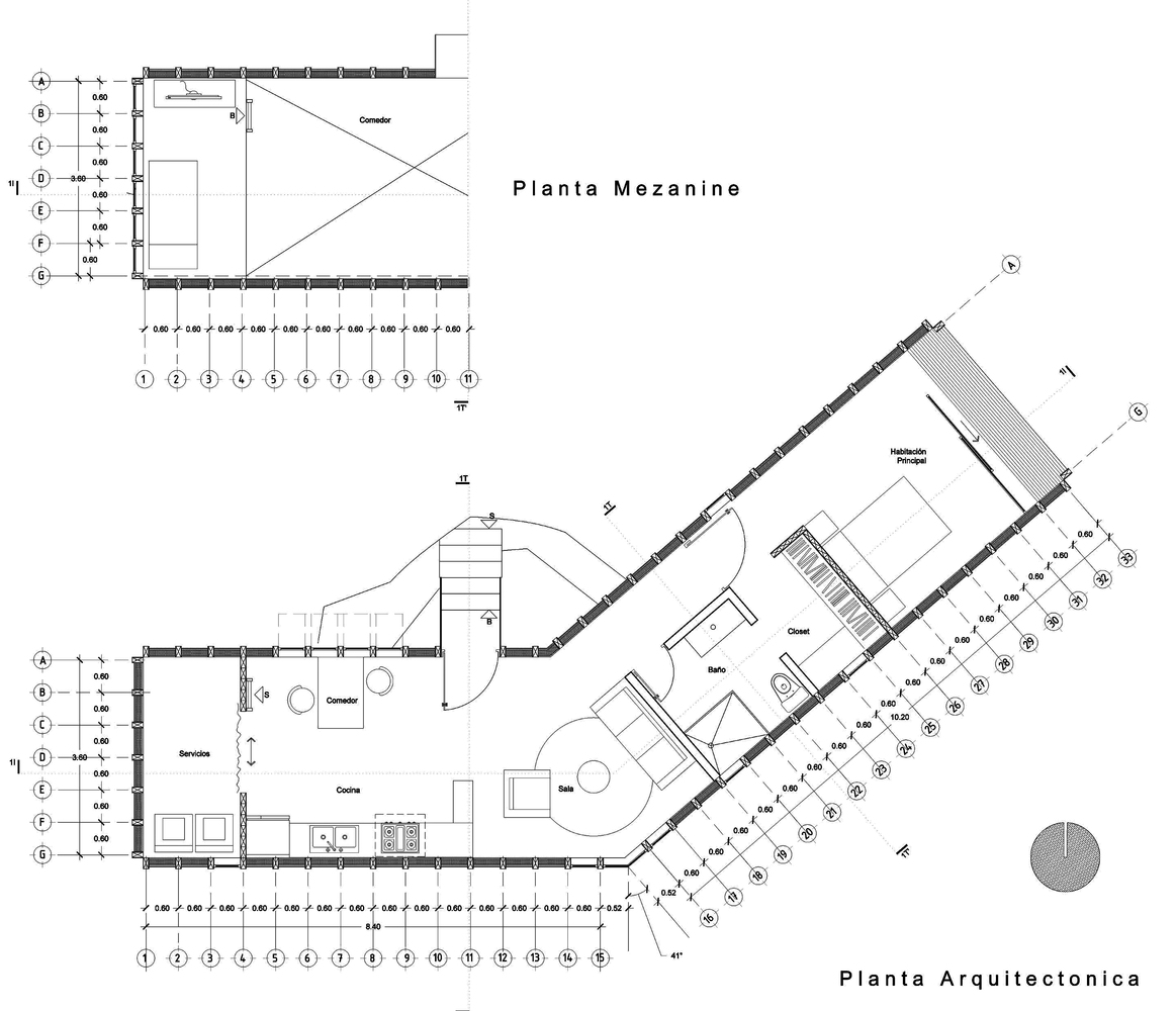 Media Perra House / Santos Bolívar,Plan